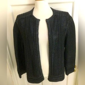 NWOT! Worth Black Foil Laminated Cardigan